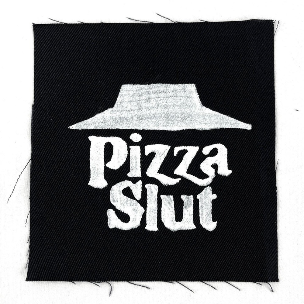 Pizza Slt Patch DIY Hand painted Punk Patch Alternative Goth Emo Crust Grunge